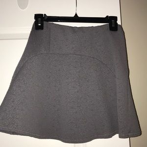 Gray high waist flowing mini skirt